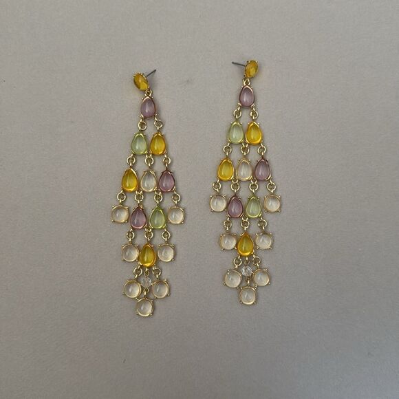 Yellow Drop Earrings A1203 - Picture 4 of 5